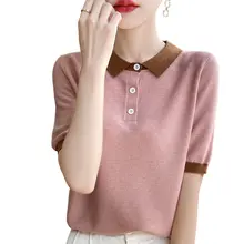 極上の柔らかさ シルク ポロネック半袖Tシャツ【レディース・夏用・薄手】