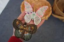 華やかなビジュー付きの葉っぱとミツバチデザインの布パッチ【衣類や帽子、バッグのデコレーション用】