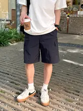 深青色 カジュアル ポケット付き ワークショートパンツ【ゆったりシンプルデザイン・夏用】