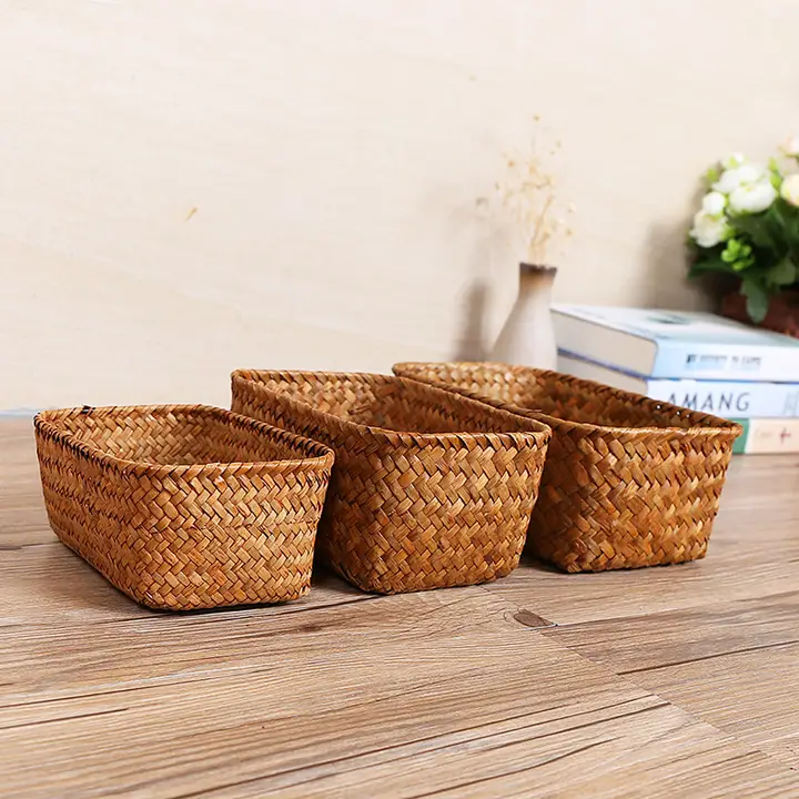 KENS デスク用ミニ収納バスケット【シーグラス製・リモコンや化粧品、鍵の整理に最適】