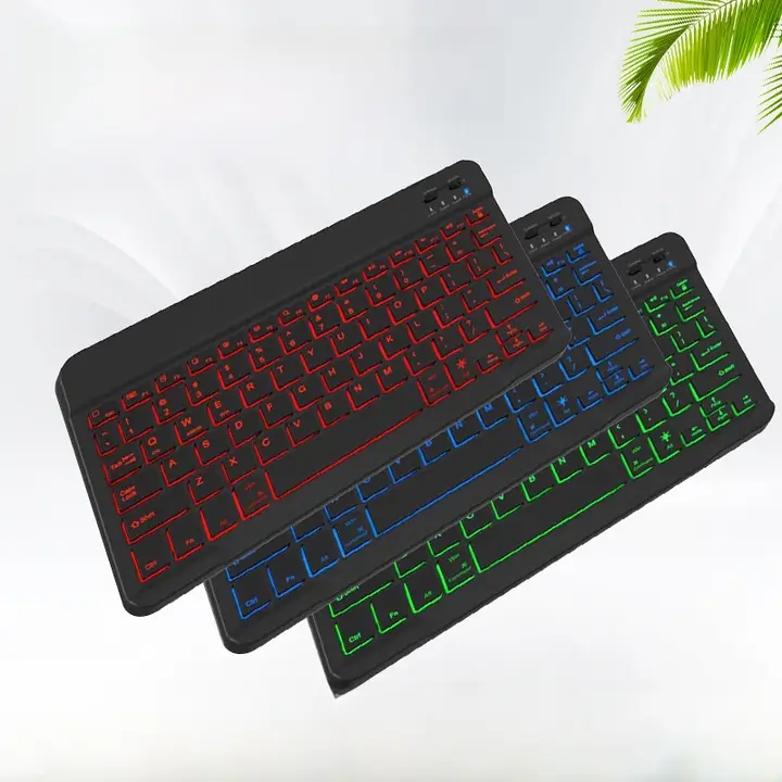 Bluetoothワイヤレスキーボード【カラフルバックライト・タブレット対応・ロシア語入力・10インチ・7インチ対応】