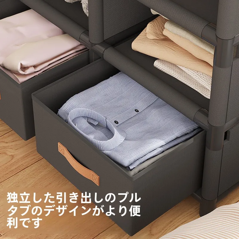 衣類収納用 簡易防塵布製衣装ラック：ウォークインクローゼット 部屋の収納効率を実現するコンパクトソリューション
