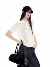 菱形デザインの軽量半袖ニットPOLOシャツ【フィット・夏用】