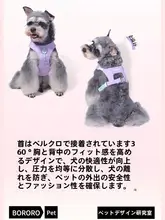 BORORO ペット用ハーネス付きリード【小型犬・胸部保護・散歩用】