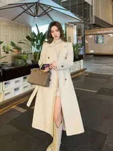 高級感ある韓国風ウールコート【ダブルフェイス・ロング丈・冬用】