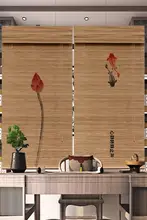 中式デザインの竹製ロールカーテン【部屋仕切り用・玄関装飾】