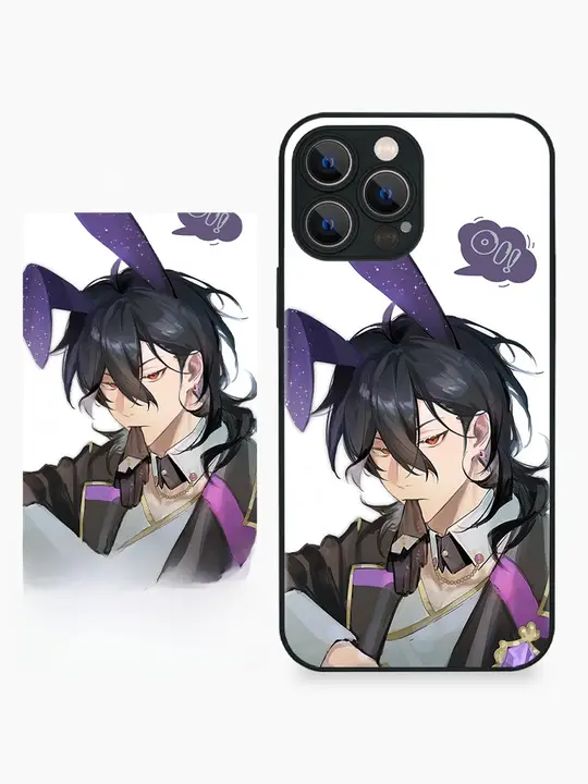二次元イラストデザインのスマートフォンケース【ガラス製・iPhoneやHuawei/Xiaomi/Vivo/OPPO対応】