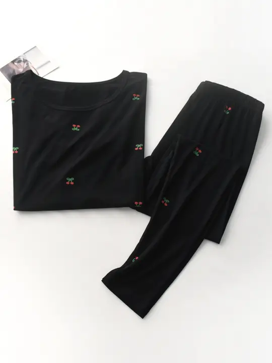 秋用長袖トップス＆ロングパンツ【高弾力モーダル・保温・フィットデザイン】（セットアップ対応）