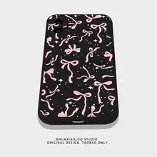可愛いリボン付きピンクのスマホケース【iPhone 15 Pro Max・Apple 14・Xiaomi 13・Huawei Mate 60・OPPO Reno 9・OnePlus 11対応】