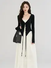 美しいデザインのロングドレス【春夏用・ユニーク・韓国風】（セットアップ対応）