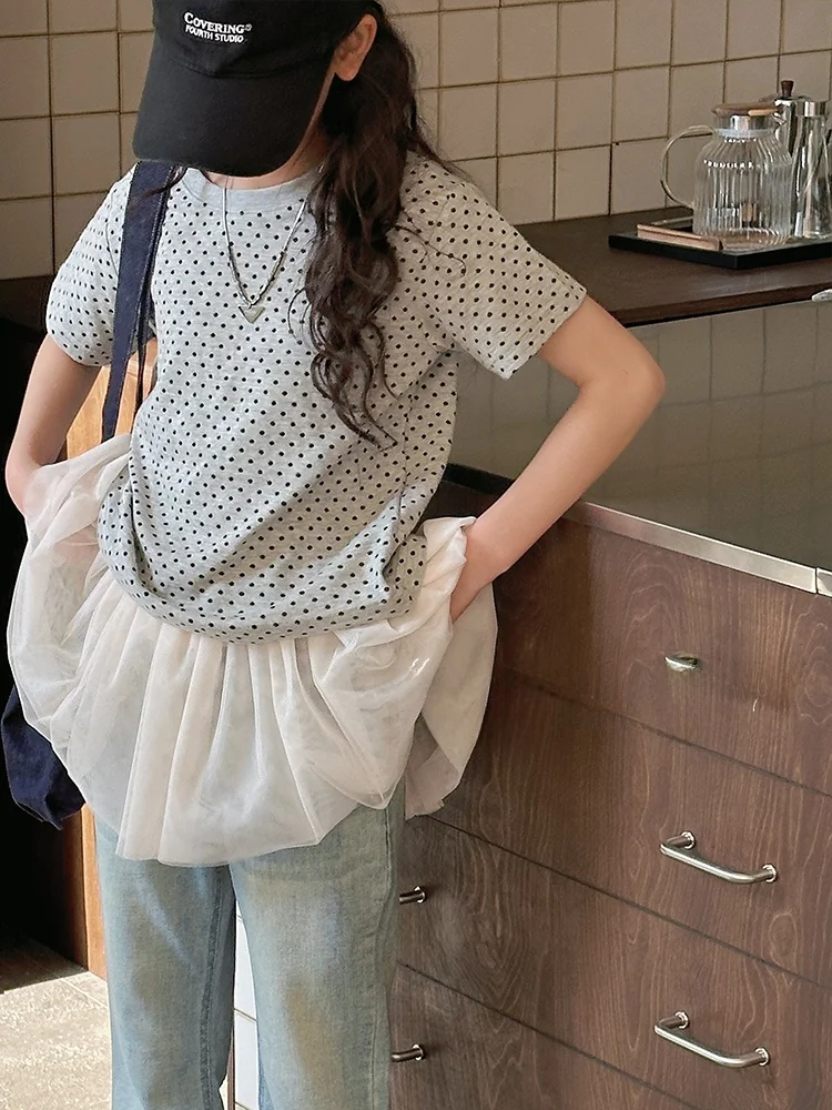 ドット柄 子供用半袖Tシャツの実用性と季節適応性を徹底解説