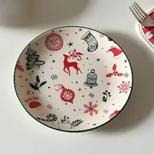 陶器 食器 ラーメン鉢 皿 クリスマス柄 トナカイ ツリー シンプル インスタ映え レディース 可愛い プレゼント