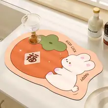 吸水性のあるソフトバイオソイルマット【キッチン用・食器・カップマット・乾燥マット】
