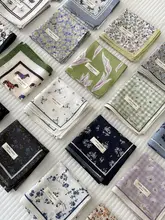 全棉薄型フラワープリントスカーフ【旅行用・おしゃれ・女性用】