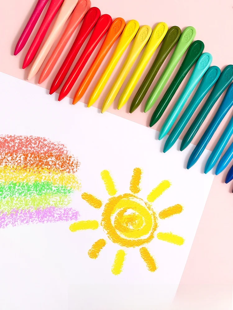 36色三角形クレヨンセット：安全で洗える子供用絵の具の選び方と実際の使い方
