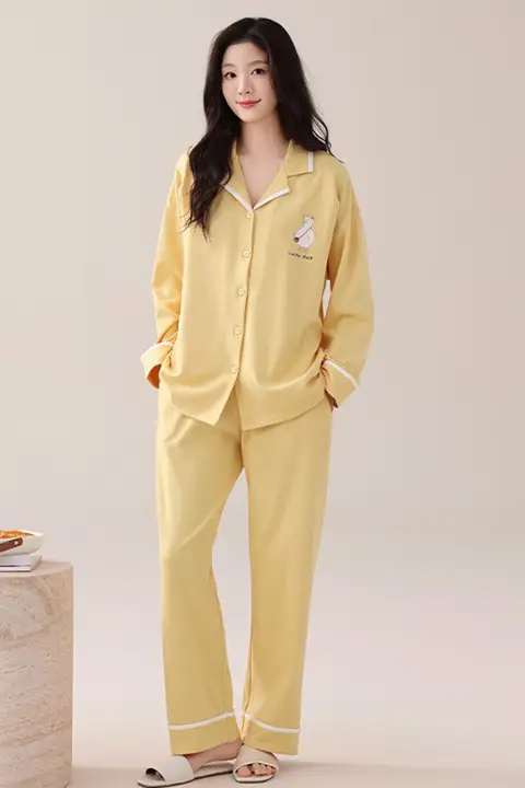 極上の柔らかさの綿製マタニティパジャマ【春秋用・授乳対応・吸汗性・冬用】（セットアップ対応）