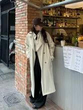 白色の廓形トレンチコート【秋用・カジュアル・中丈】