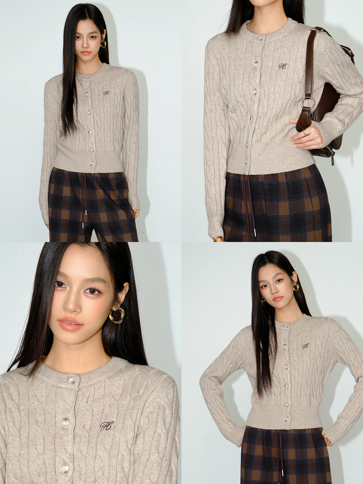 大人可愛い服 50代コーデ | 麻花編みニットカーディガンで実現する心のリズム