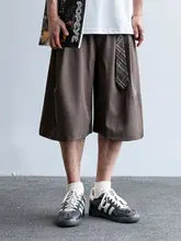 夏用高級感のあるホリゾンタル七分丈パンツ【ゆったりしたデザイン・カジュアル】（セットアップ対応）