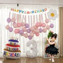 女の子向けの誕生日飾り用数字バルーン【二歳・三歳・五歳対応】（セットアップ対応）