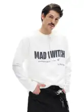 長袖Tシャツ カーディガン ユニセックス オリジナル レタリング シンプル アメリカン風 ヴィンテージ カジュアル ペア 「MADWITCH」
