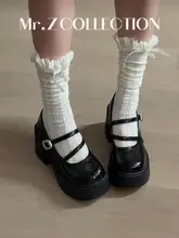 フランス製の厚底ハイヒールメリージェーンシューズ