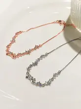 銅メッキシルバーブレスレット【女性用・ジルコン・バタフライデザイン・繊細なハンドアクセサリー】