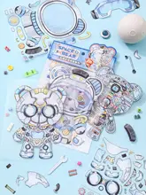 可愛い機械クマのDIYシール【透視ミニチュアシーン・創造的デザイン】