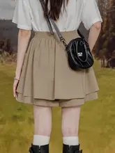 ハイウエストAラインデザインパンツ【フリル付き・ワイドレッグ・フィット】（セットアップ対応）