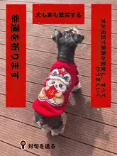 ペット用衣服【ダブルレイヤー・シルクベルベット・保温タイプ・犬用・新年用】（セットアップ対応）