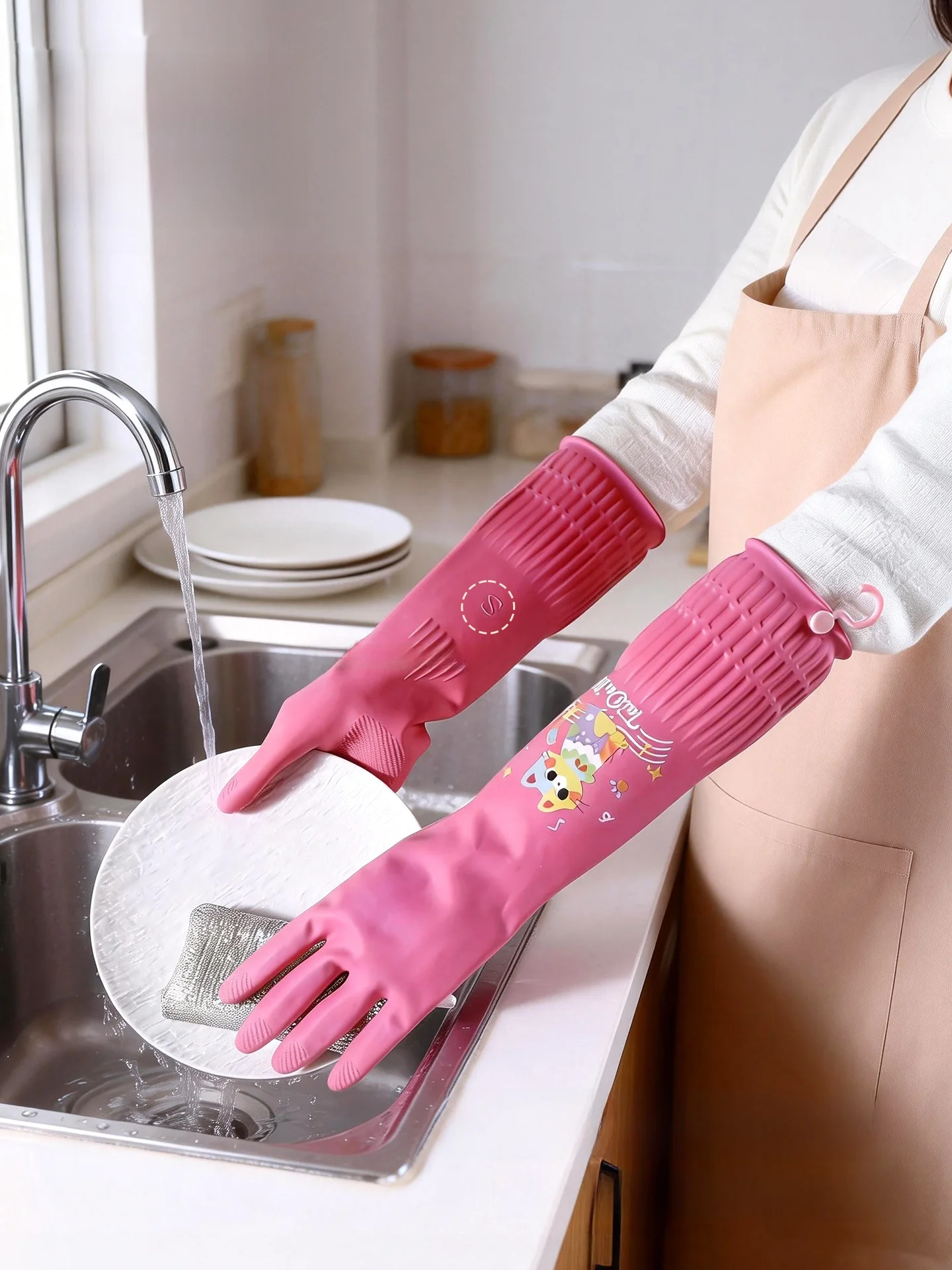 耐久性のある防水洗い物用手袋：手  乾燥を防ぐための実用性と素材特性