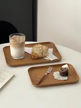 木目調長方形トレイ【カフェ用・おしゃれな収納・茶盤・フルーツプレート】