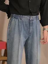 極上の柔らかさ！メンズ レトロデニムパンツ【ストレート・カジュアル・ウエストゴム】
