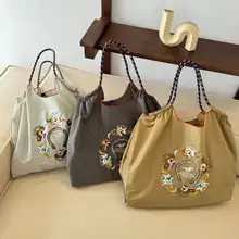 ボール刺繍デザインのエコショッピングバッグ【大容量・手提げ・斜め掛け】
