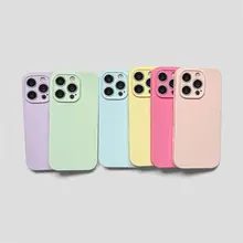 スマホケース iPhone 15 18 Pro Max 対応 液体シリコン ハードケース 薄型 軽量 全包囲 カメラ保護 内側起毛なし モランディカラー グレーピンク ベビーブルー
