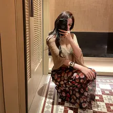 フレアパンツ レディース チュール 水玉柄 シースルー プリント ハイウエスト セクシー 「ChiclyNana」