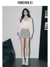スカートパンツ レディース ヨガ アメリカンカジュアル おしゃれ ハイウエスト Aライン タイトフィット インナーパンツ付き 「Forever21」