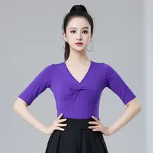 ウィンドウペイントデザインのラテンダンス上衣【薄手・女性用・演技用】