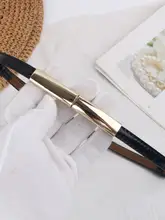 漆皮のレディース細ベルト【真皮・ファッショナブルな装飾・ウエストライン強調】