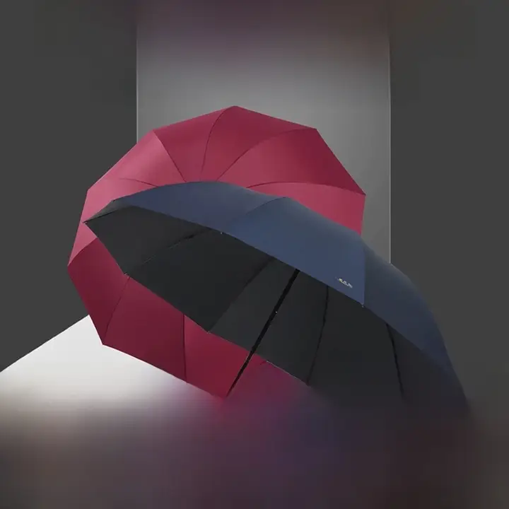 無地の折りたたみビジネス用大傘【三つ折り・男女兼用・晴雨兼用】