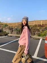 カーキ色 多ポケット ワークパンツ【高腰・スリム効果・厚手・ワイドレッグ】