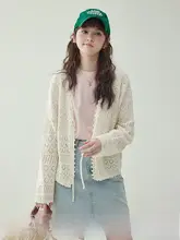 法式透かし編み薄手ニットカーディガン【夏用・UVカット・エアコン対策】