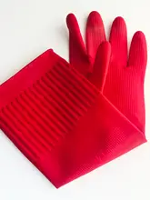 キッチン用厚手ゴム手袋【長め・ラテックス製・労働保護・洗濯・掃除用】