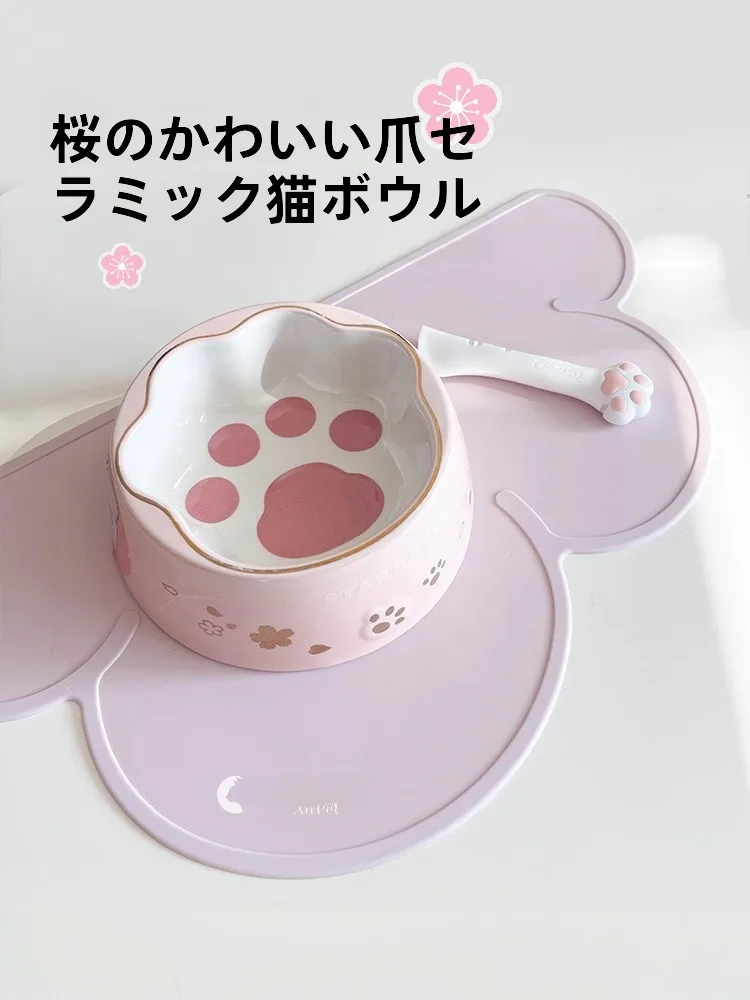 ロマンティックな桜デザインの猫用陶器ボウルは、安全で衛生的な食器選びにどう活用するか