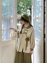 レトロ中華風バタフライボタントップスとスカート【春用・甘いデザイン】（セットアップ対応）