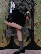 春の清涼感あふれる中筒靴下【シンプルデザイン・アンティーク風・女性用】