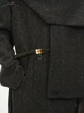 皮ロープ製手作りビーズウエストアクセサリー【金属装飾・ウエストチェーン・ベルト】