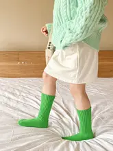 子供用 春秋薄手コットン中筒ソックス【カラフル・ドーパミンデザイン・堆堆ソックス】