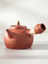 朱泥の手作りティーポット【薄く軽量・炭火用・茶器セット対応】