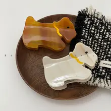 バネ式ヘアクリップ レディース ハーフアップ 犬柄 上品 きれいめ 「FUNCOCO」